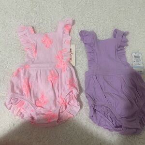 Cat & Jack Pink and Purple Baby Outfit the bundle two pieces for kids (6a9 m)